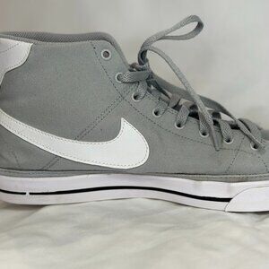 Size 12 Nike Court Legacy Canvas Men's Gray High Top Shoe